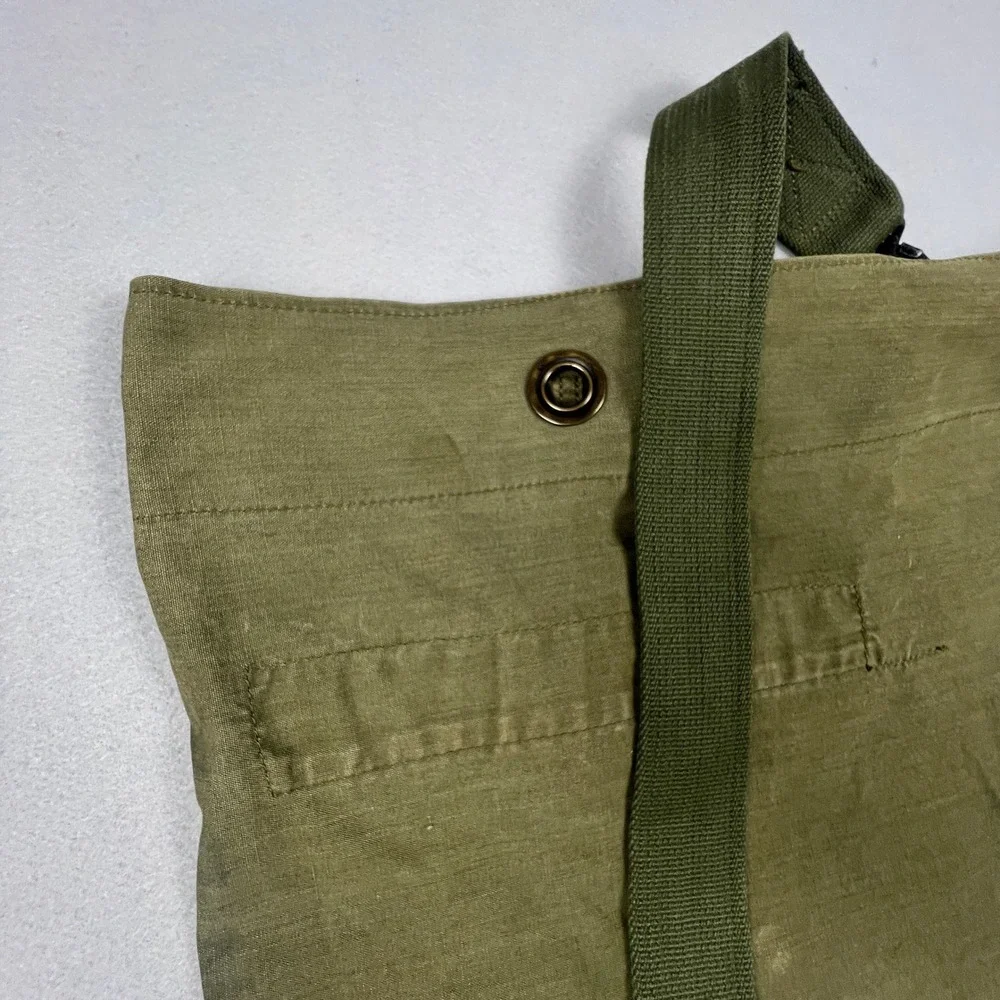 Military Duffel Bag Olive Green Canvas US Army Vintage Gear Barracks Bag OD